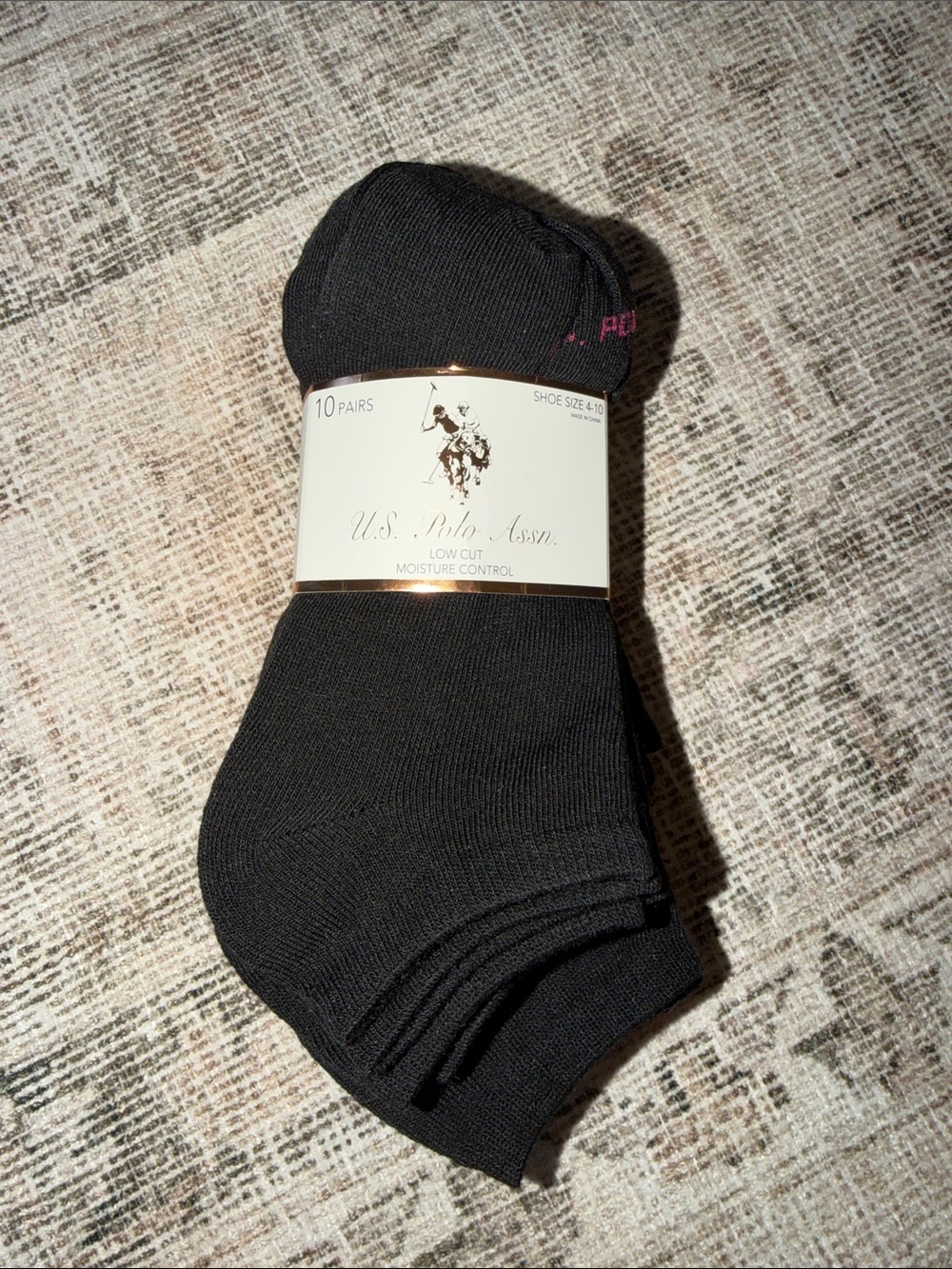 U.S. Polo Assn. Men's Low Cut Athletic Socks - Black (10 Pack)